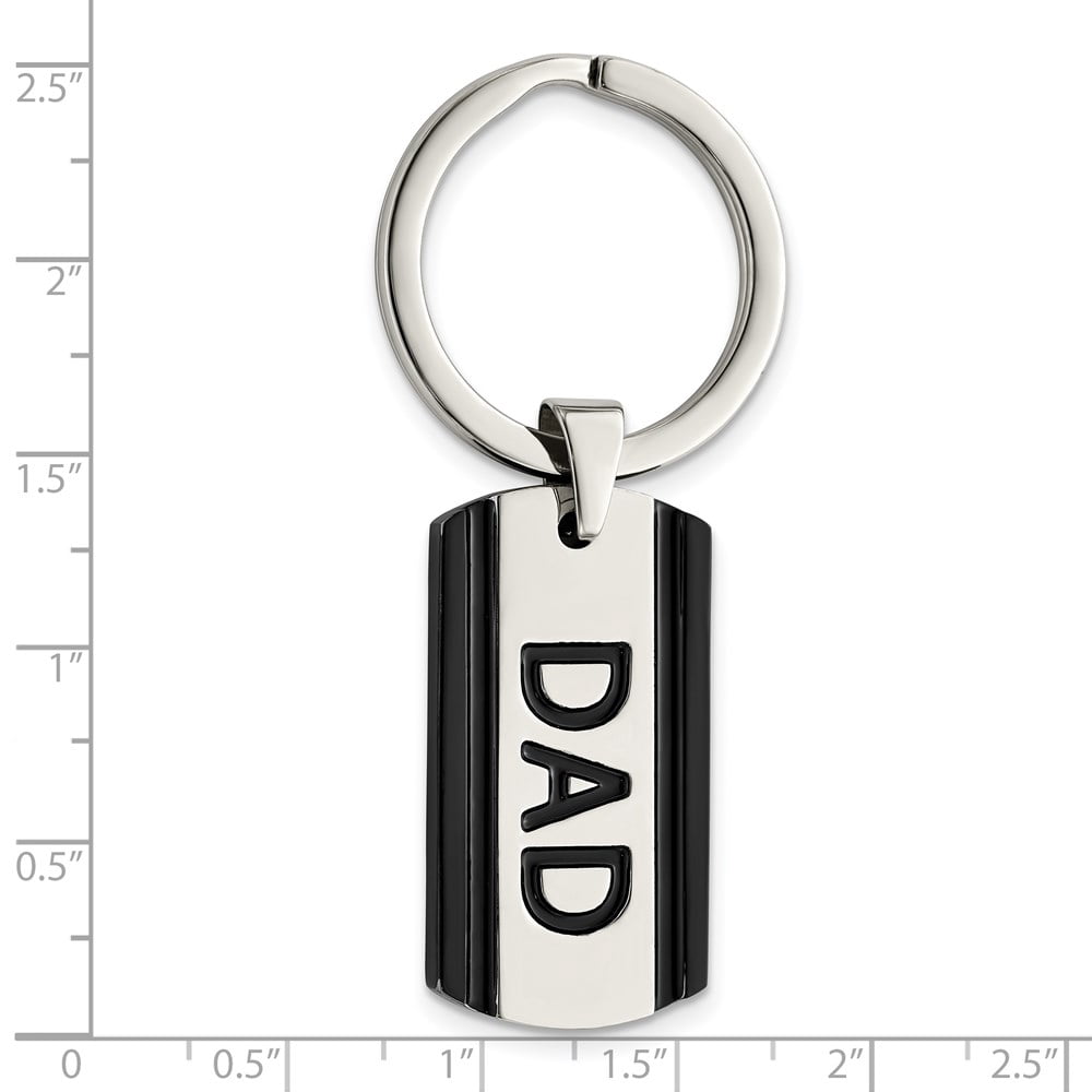 Chisel Stainless Steel Polished Black Ip-plated Key Ring
