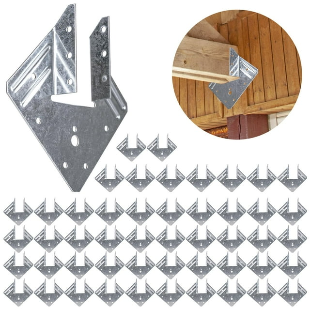 Attaches Hurricane pour Rafters 24 Pack, Sangles de Toit Hurricane de 18 Niveaux pour Abri, Attaches Rafter Galvanisées Robustes, Clips en Bois Hurricane
