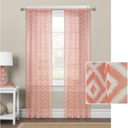 Mainstays Diamond Sheer Window Curtain Panel Walmart Com