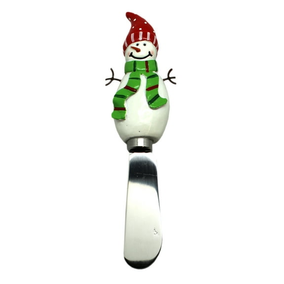 Red Hat and Green Scarf Happy Snowman Butter Knife - By Ganz
