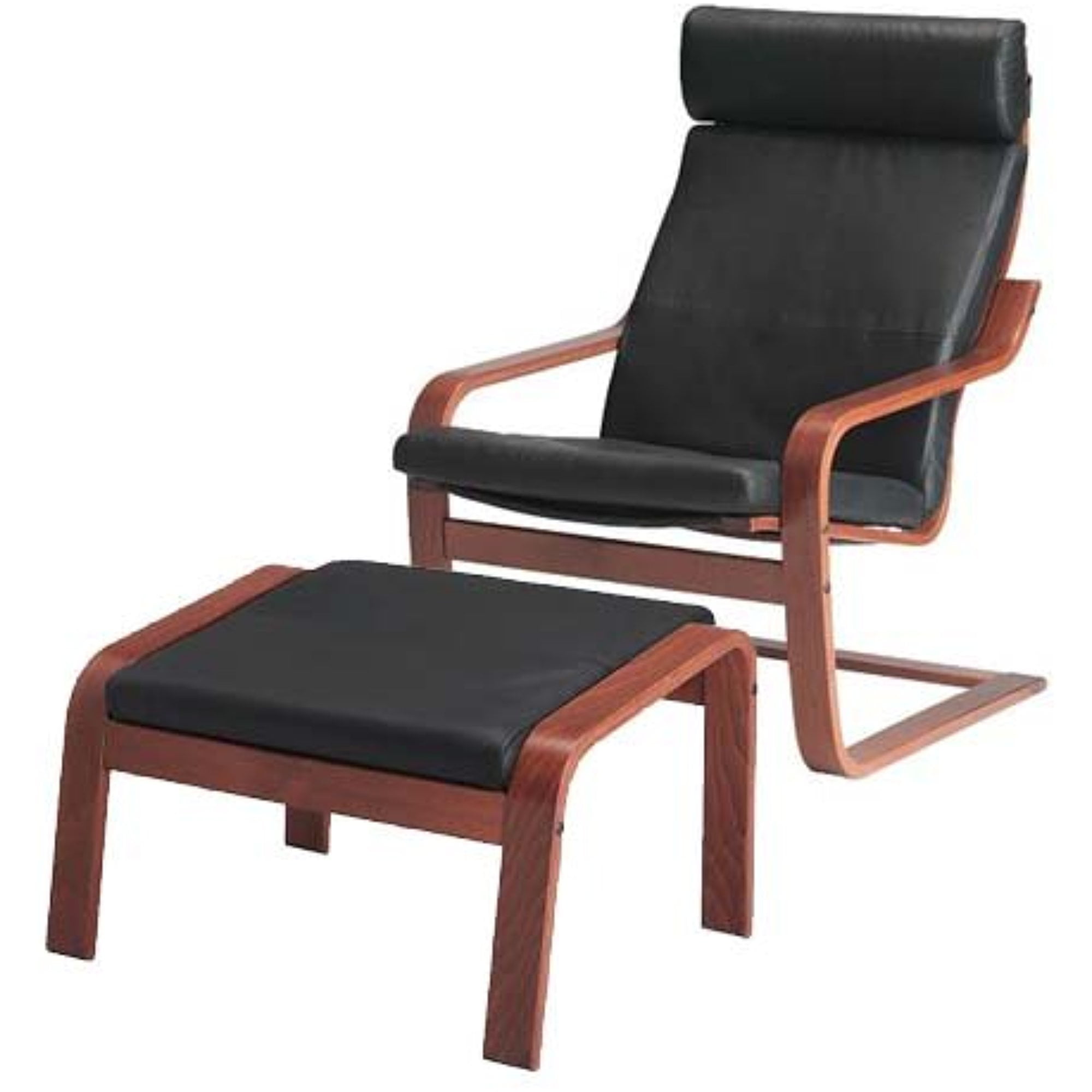 Ikea Poang Chair Armchair And Footstool, Ikea Leather Armchair