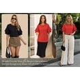 thumbnail image 6 of MOYIKO Women Casual Ruffle Half Sleeve Summer tops Crewneck Eyelet Shirts Flowy Dressy Tunic Blouses, 6 of 7