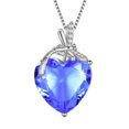thumbnail image 1 of Juwaliy Dragonfly Necklace Collar con Piedra de Nacimiento de Diciembre en Forma de Corazón Azul, Dije de Tanzanita de Plata Esterlina 925, Joyería para Mujer, Regalo de Cumpleaños, Navidad, Día de l, 1 of 10