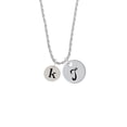 thumbnail image 2 of Delight Jewelry Silvertone Disc 1/2'' Initial - k - Silvertone Script Initial Disc - T - Charm Necklace, 20"+3", 2 of 4