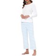 thumbnail image 4 of INSPIRE CHIC Women's Sleepwear Lounge Long Sleeve Nightwear Warm Flannel Pajama Set L White, 4 of 5