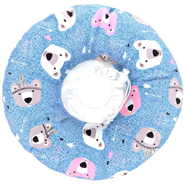 Collier Protecteur pour Animaux, Collier de Récupération pour Chat, Collier Anti-Morsure Mignon pour Animaux, Collier Ajustable pour Chat, Collier en Coton PP Doux pour la Guérison des Plaies après Chirurgie pour Animaux (Bleu), m