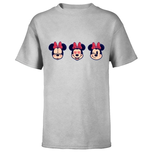 Disney Minnie Mouse Emoticon Expressions - Short Sleeve T-Shirt for Kids - Customized-Athletic Heather