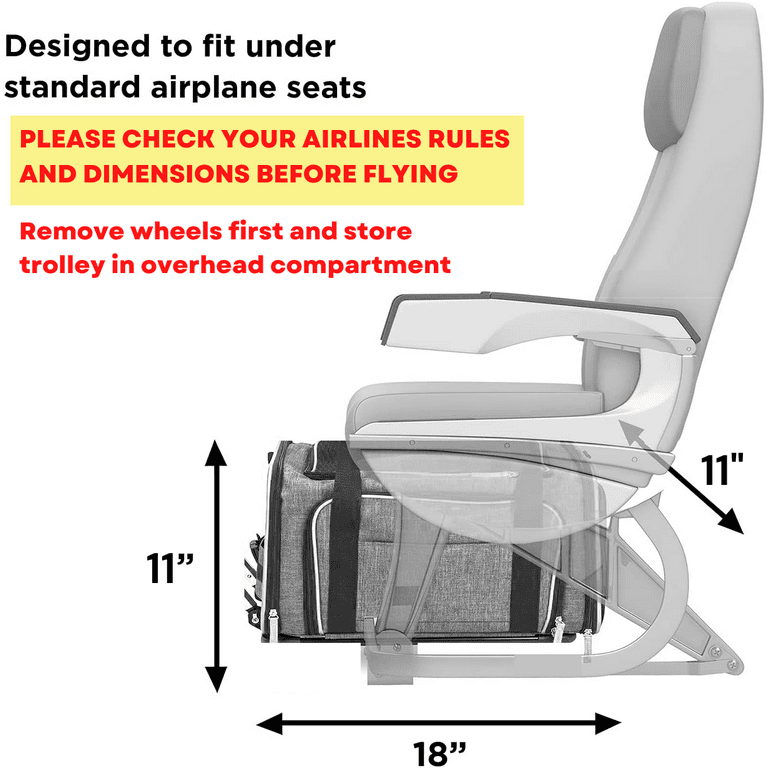 Cozy Cruiser Airline Approved Expandable Premium Pet Carrier on Wheels-  Grey 