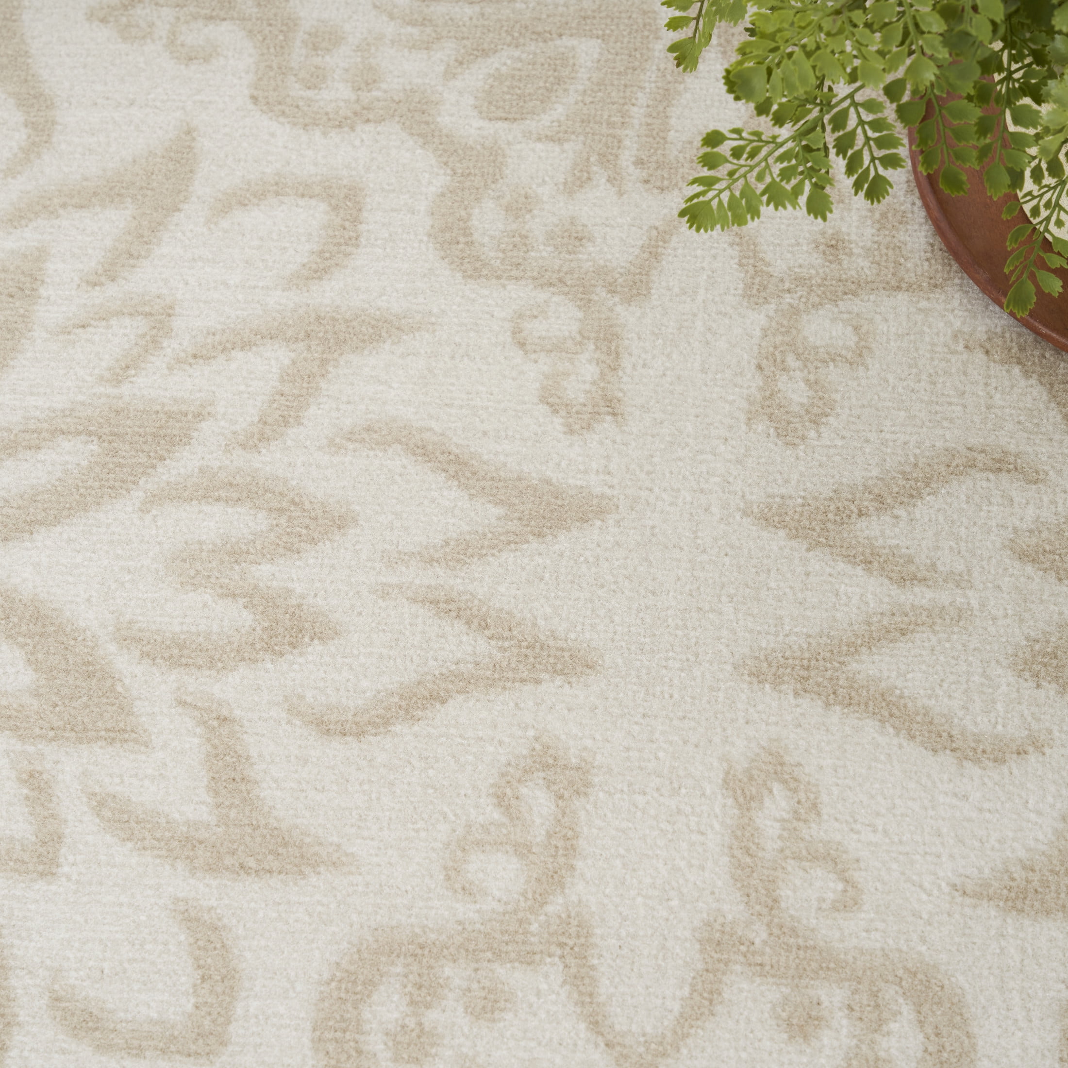 Nourison Jubilant 6' x 9' Ivory Beige Farmhouse Indoor Rug