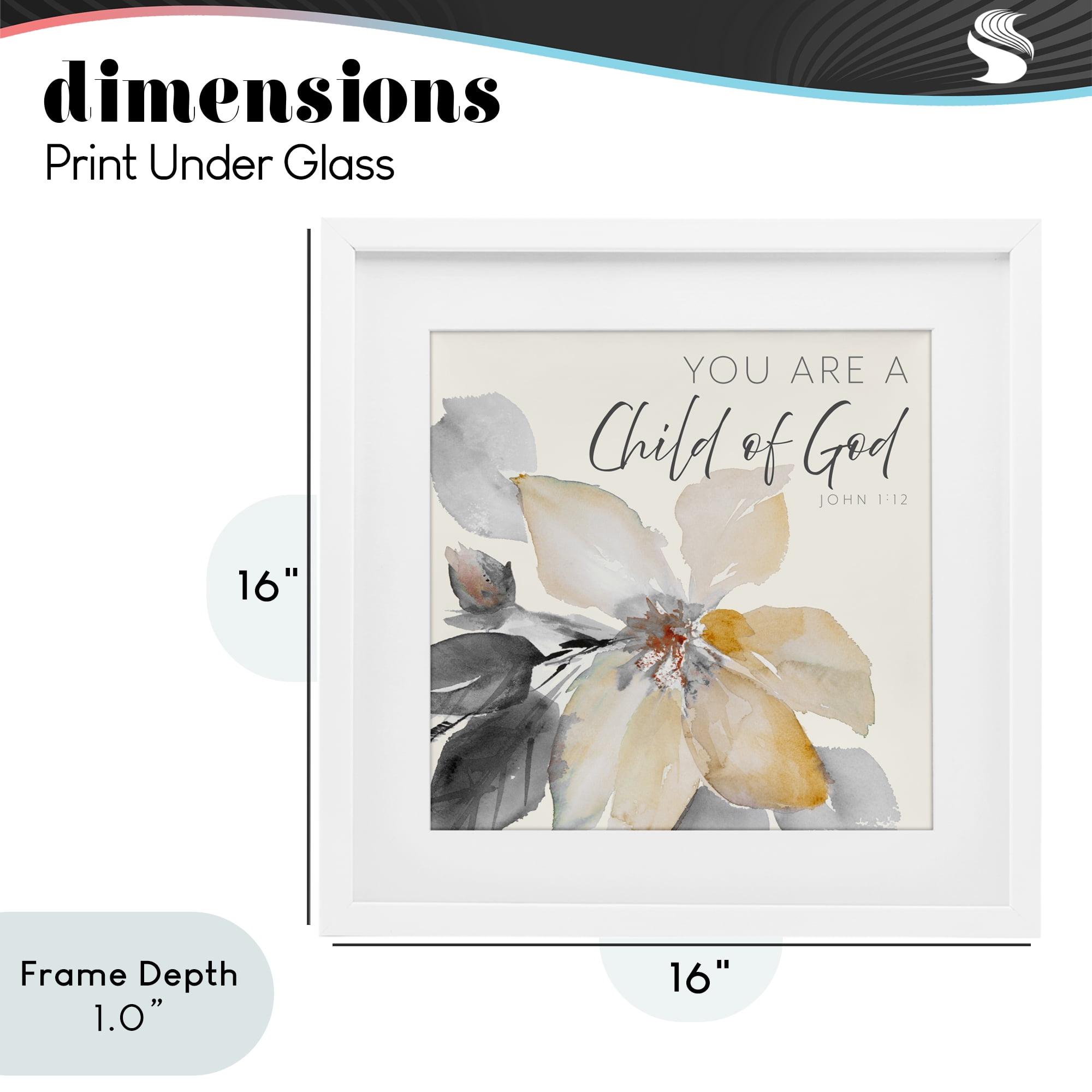 Stupell Industries Child Of God Flower White Framed Print Under Glass, design by Lanie Loreth