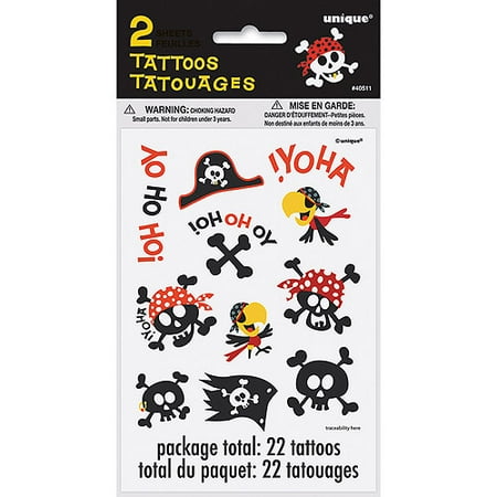 Pirate Temporary Tattoos, 2pk