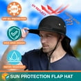 thumbnail image 3 of SUN CUBE Sun Hat for Men, Wide Brim Fishing Hat Neck Flap Cover Men Women, Hiking Safari, UV Sun Protection Summer Gardening Beach Camping UPF 50+, Black, 3 of 8