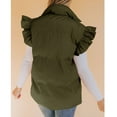 thumbnail image 4 of Outfmvch Shackets For Women 2023 With Pockets Womens Vest Women'S Mid Long Puffer Vest Ruffle Sleeve Button Down Bubble Jackets Quilted Puffy Outerwear Jackets For Women Green 2Xl, 4 of 7