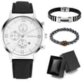 thumbnail image 3 of Reloj para hombre, regalo de negocios, traje de regalo de cumpleaños festivo, pulsera, collar, reloj, traje, 3 piezas/juego, 3 of 6