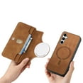 thumbnail image 2 of For Samsung Galaxy A54 5G Case with RFID Blocking Card Holder for Women Men,Compatible with MagSafe,Detachable Wallet 2 in 1 PU Leather Magnetic Snap Flip Kickstand Zipper Pouch Phone Case,Brown, 2 of 11