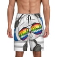 thumbnail image 2 of Daiia Panda with Sun glasses Mens Woven Stretch Pajama Short,Short Pajama Pants-Small, 2 of 9