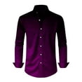 thumbnail image 3 of Men's Fashionable Personality Dancing Party Vintage Solid Color Casual Long Sleeve Turndown Collar Blouse Shirt, 3 of 7