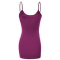 thumbnail image 4 of Essential Basic Women's Basic Casual Long Camisole Adjustable Strap Cami Layering Top, Small, Magenta, 4 of 5