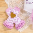 thumbnail image 6 of ZEHJUHAN Newborn Baby Girl's Holiday 4-Piece Set: Bubble Sleeve Letter Print Romper + Tulle Skirt + Headband + Leggings Purple，, 6 of 10
