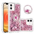 thumbnail image 1 of Funda para iPhone 12 Mini con Brillo Líquido Flotante, Purpurina, Parachoques y Anillo Giratorio Soporte, 1 of 5