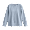 thumbnail image 6 of Women's Long Sleeve Tops Zeliretfy Womens Oversized Crewneck Sweatshirts Scalloped Casual Pullover Tops Long Sleeve Relaxed Loose Fit Lightweight Loungewear Athletic Daily Trendy Fall Outfits, 6 of 8