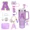 A-Purple-8pcs, variant on 8PCS Accessories Set for Stanley Cup Purple 30oz 40oz tumbler Silicone Straw Topper Cover Cap Boot Handle Charm Initials Sticker