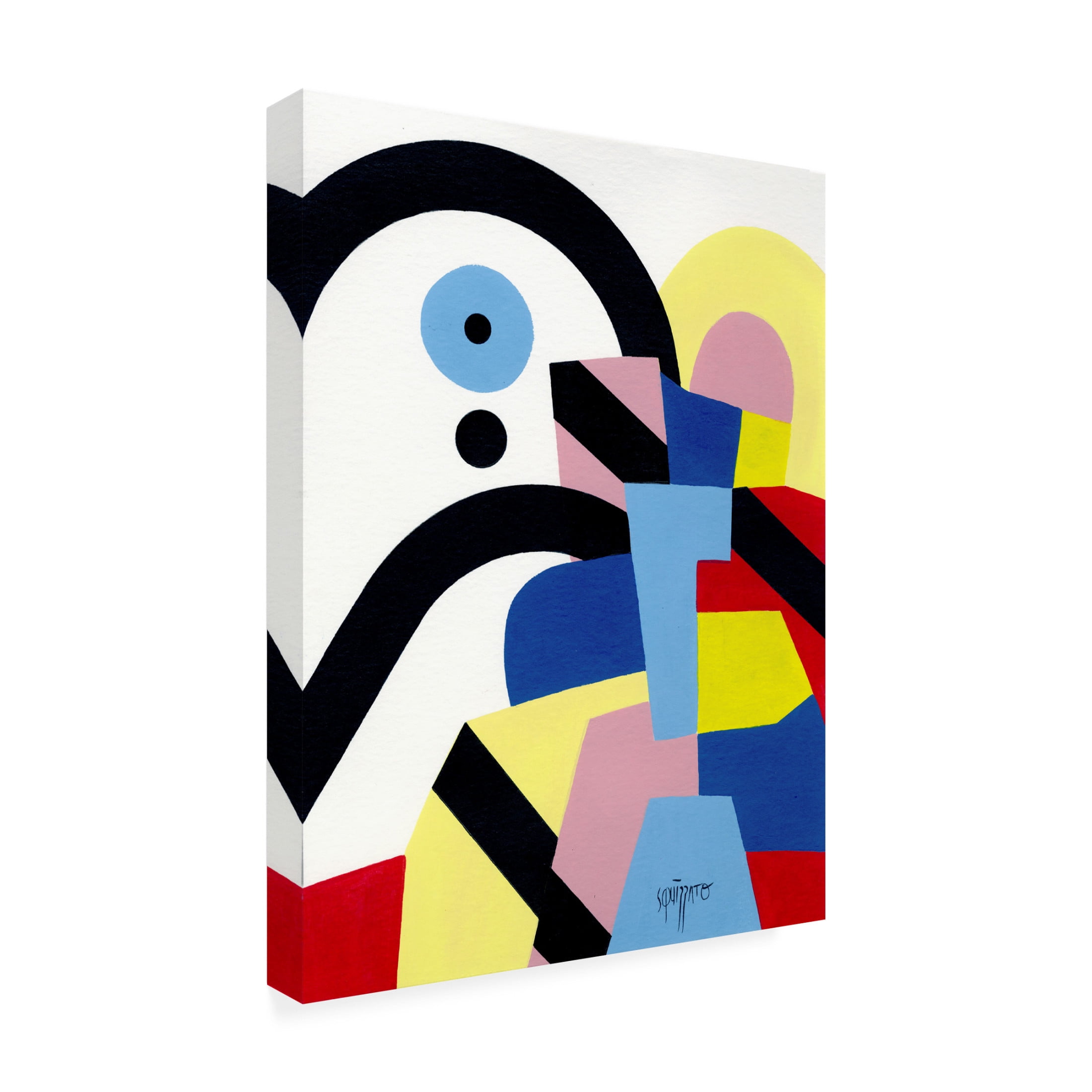 Canvas Wall Art - Antony Squizzato 'Black Rainbow Joe' Wall Art for Living Room, Bedroom, or Office Décor by Trademark Fine Art - 24 x 32 Inches