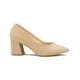 thumbnail image 4 of Zapatilla Cerrada Tacon Ancho Oficina Formal Color Beige beige 22.5, 4 of 7