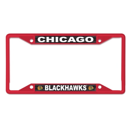 WinCraft Chicago Blackhawks Chrome Colored License Plate Frame