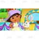 thumbnail image 1 of Fondo de fotografía de fiesta de Dora Explorer para niños, Fondo de fiesta de cumpleaños, bosque verde, mono, madera, pancarta de fotos, accesorios de decoración, 1 of 4
