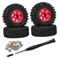 thumbnail image 4 of Milaget 4 Pcs 1/30 Roues et Pneus de Voiture RC Accessoires Haute Performance pour SCX30 Rouge, 4 of 9