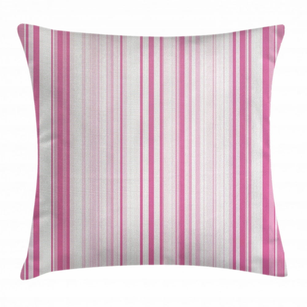 Light Pink Throw Pillow Cushion Cover, Vertical Striped Abstract Color Bands Straight Lines