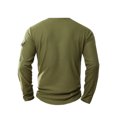 thumbnail image 4 of pstuiky mangas largas para hombre, Camisa informal de manga larga con cuello en V y bolsillos de color liso para hombre top de hombre l, 4 of 8