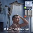 thumbnail image 6 of HOPOPRO 12 Inch High Pressure Rain Shower Head with Filter,Rainfall and Handheld Shower Head with Hard Water Filter, Stainless Steel Shower Hose, 6 of 11