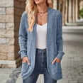 thumbnail image 4 of XEGLSBU Cardigan Sweaters for Women Black Long Womens Loose Fashion Casual Open Front Long Sleeve Cardigan Coat with Pocket Cardigan Sweaters for Women Trendy Fall Blue Size M, 4 of 9