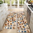 thumbnail image 4 of Kitchen Rugs Sets Of 2,Beige Baseball Gear Pattern Anti Fatigue Kitchen Mat Rugs Non Slip Washable,Decorative Kitchen Floor Mats for Kitchen,Sink,Laundry,17"X47", 4 of 5