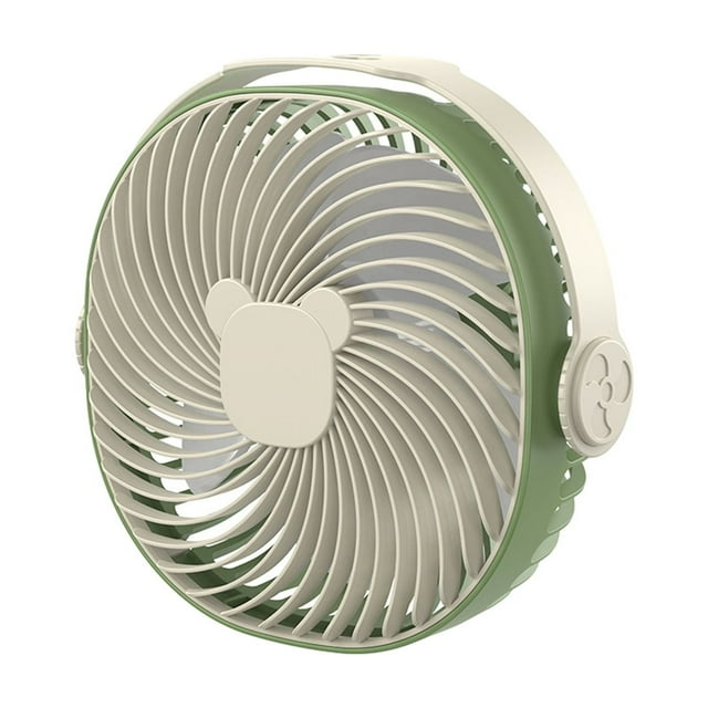 TopLLC Portable Small Fan, Cute Design Personal Desk Fan with LED Night Lamp, USB Rechargeable Desktop/Suspendable Cooling Fan, 3 Speed Quiet Strong Airflow Electric Fan for Office Bedroom Travel