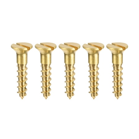 

Uxcell M2.5 x 12mm Wood Screws Slotted Flat Head Brass Self-Tapping Screw 100 Pack