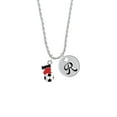 thumbnail image 2 of Delight Jewelry Silvertone I love Soccer - Red Heart Silvertone Script Initial Disc - R - Charm Necklace, 20"+3", 2 of 4