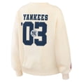 thumbnail image 4 of Women's WEAR by Erin Andrews Cream New York Yankees Heavyweight Crew Neck Sweatshirt, 4 of 4