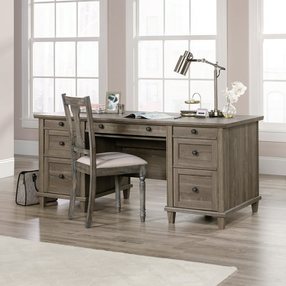 Sauder Hammond Executive Desk, Emery Oak Finish
