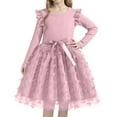 thumbnail image 2 of Tauxra Robe Longue d'Été avec Manches et Col Rond, Robe de Princesse pour Femmes, Robe à Manches Longues en Maille Couleur Unie pour Occasion Spéciale, 2 of 5