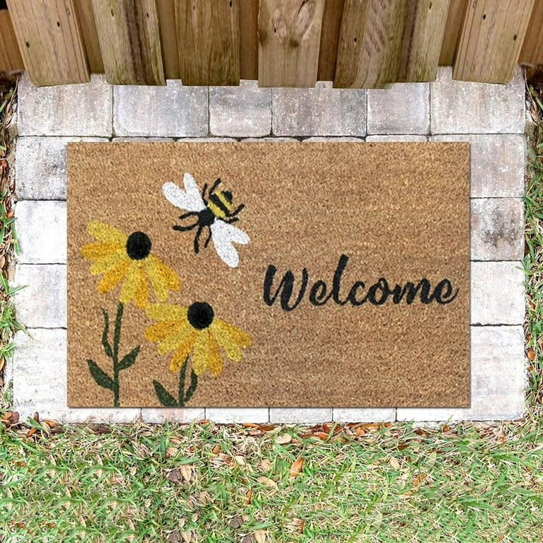 Indoor Outdoor Rug Home Decor Welcome Mats Outdoor Bee Decor Festival Bee  Decorations Anti Slip Kitchen Mats For Floor Washable Rugs For Living Room  Bedroom Decor 
