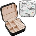 thumbnail image 2 of Funny Sharks Jewelry Box for Women Girls PU Leather Jewelry Organizer Portable Travel Jewelry Case for Small Ring Earring Necklace Women Gifts, 2 of 7