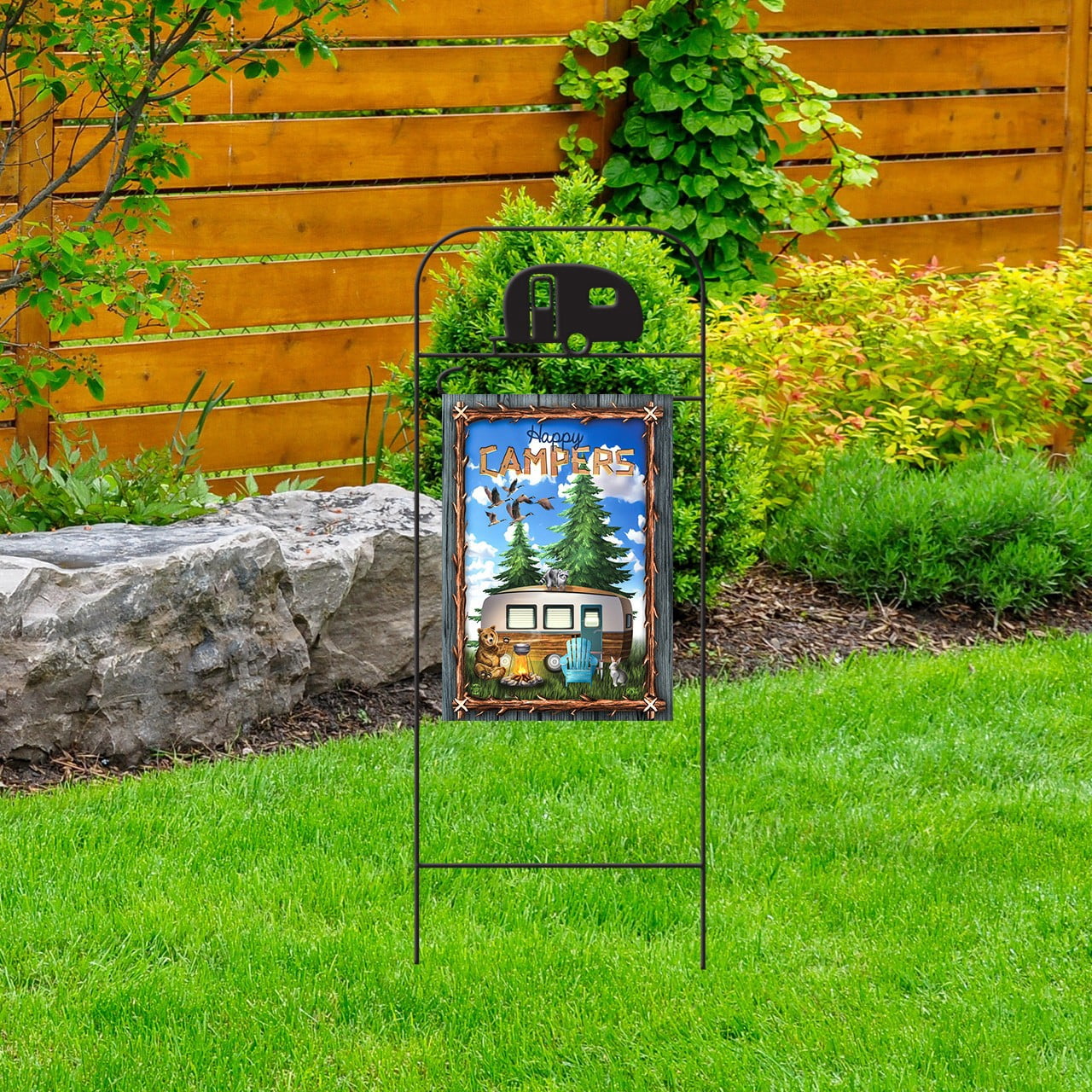 Briarwood Lane Everyday Wrought Iron Camper Garden Flag Arbor 41x15 Garden Flag Decorative Arbor