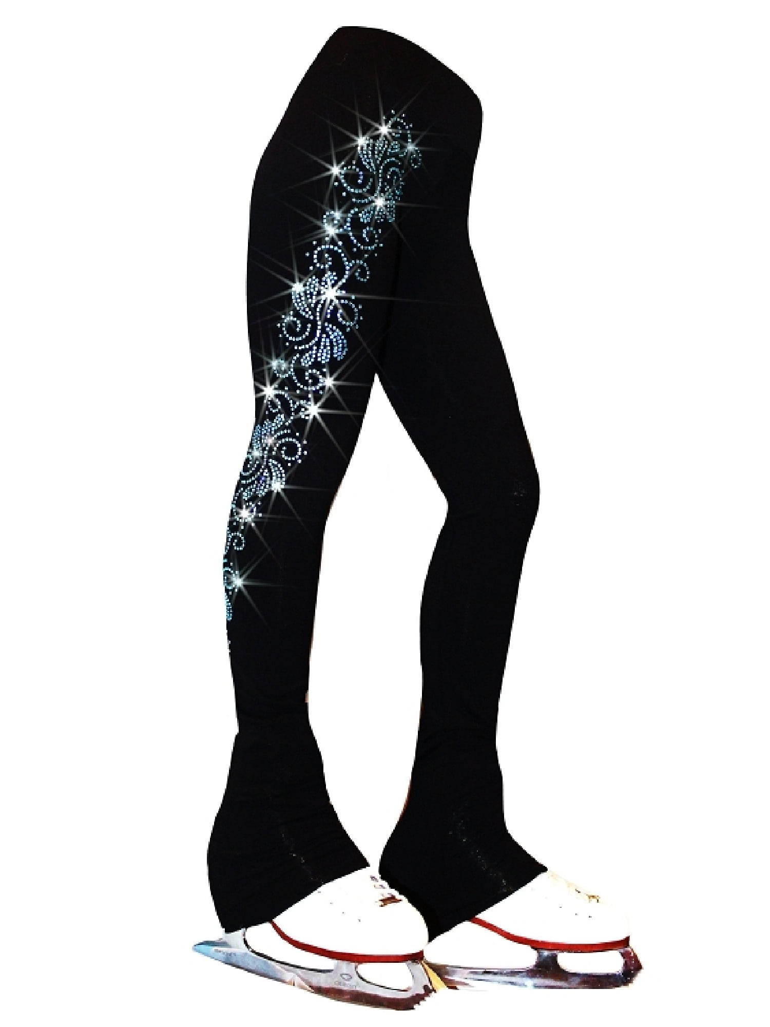 Ice Fire Skate Wear Ice Fire Skating Women Black Aqua Swirls Polartec