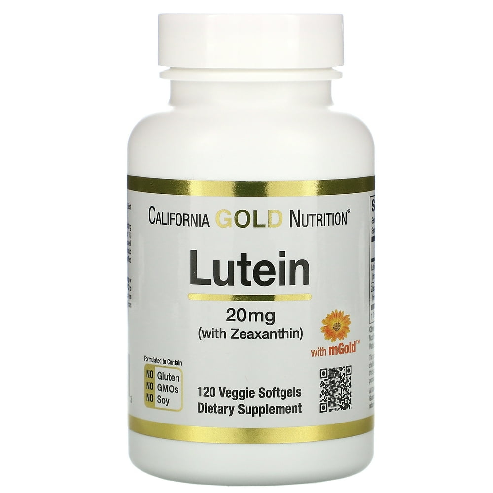 California Gold Nutrition Lutein with Zeaxanthin, 20 mg, 120 Veggie ...