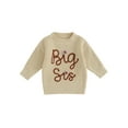 thumbnail image 1 of SUNSIOM Kid Girl Autumn Sweater, Long Sleeve Round Neck Flower Letter Embroidery Pattern Knitwear Pullover, 1 of 8