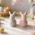 thumbnail image 5 of Cute Q-Style Ceramic Easter Bunny – Little Pink Tabletop Decoration for Coffee Table & Desk (Ceramics), 5 of 5