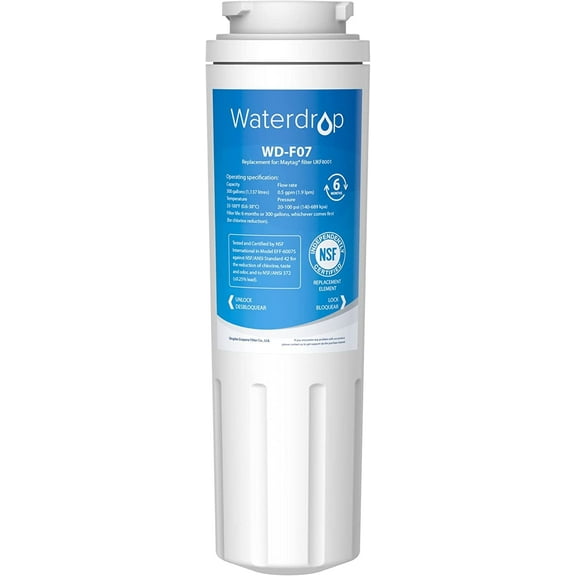 Waterdrop UKF8001 Refrigerator Water Filter 4, Replacement for Whirlpool EDR4RXD1, EveryDrop Filter 4, 1 Filter
